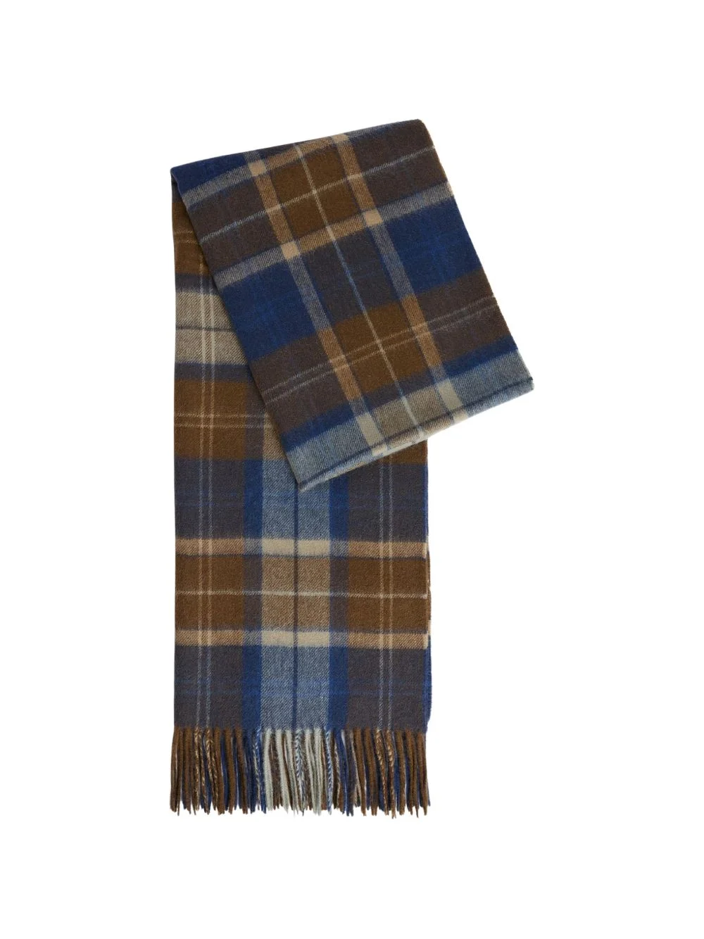 Brack tartan-check fringed scarf - 1