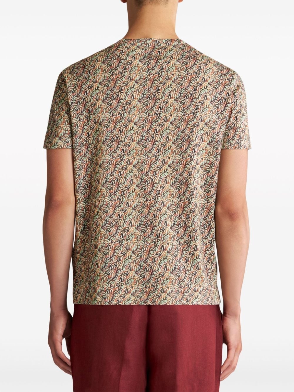 palm tree-print cotton T-shirt - 3