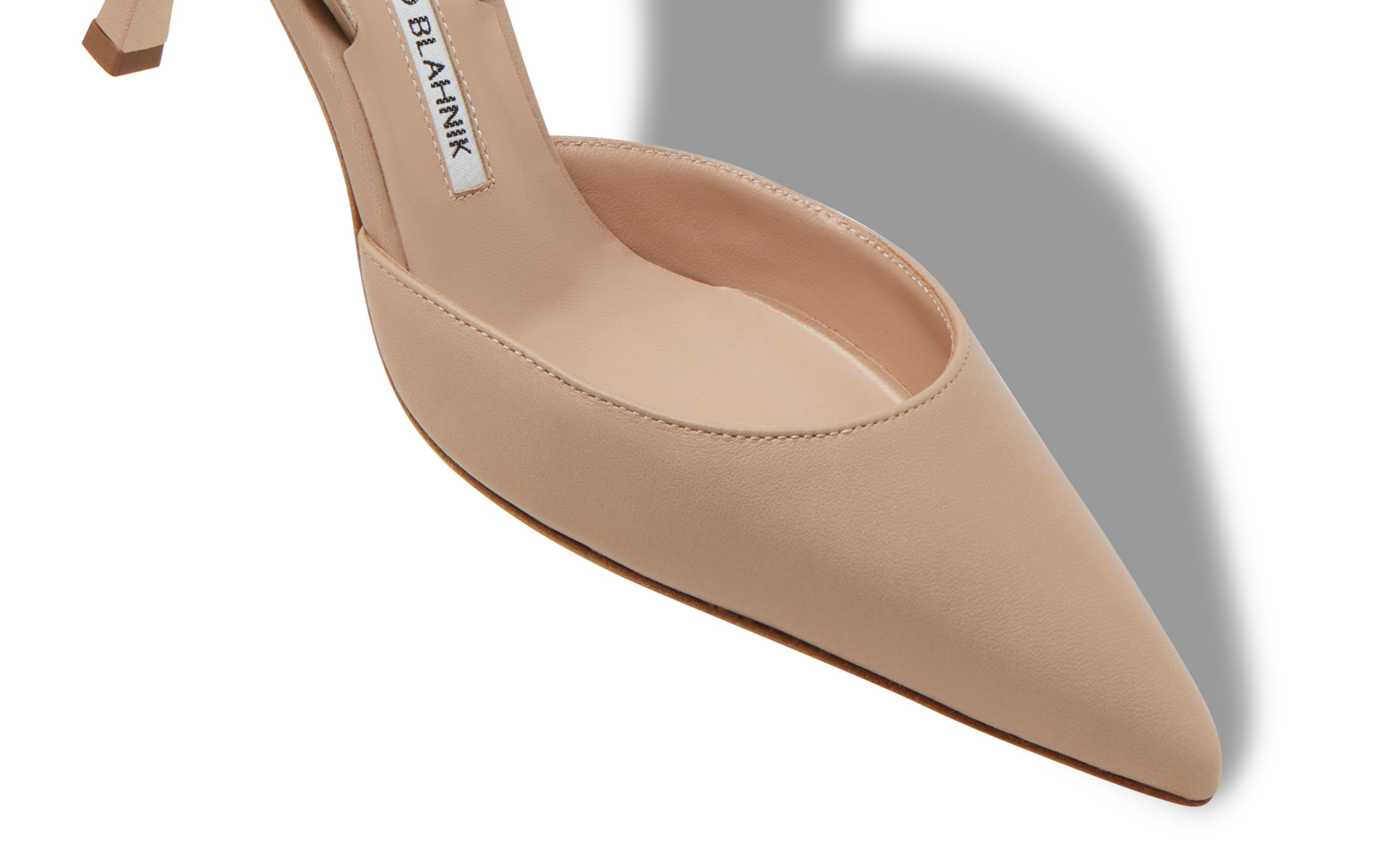 Light Beige Nappa Leather Slingback Pumps - 4