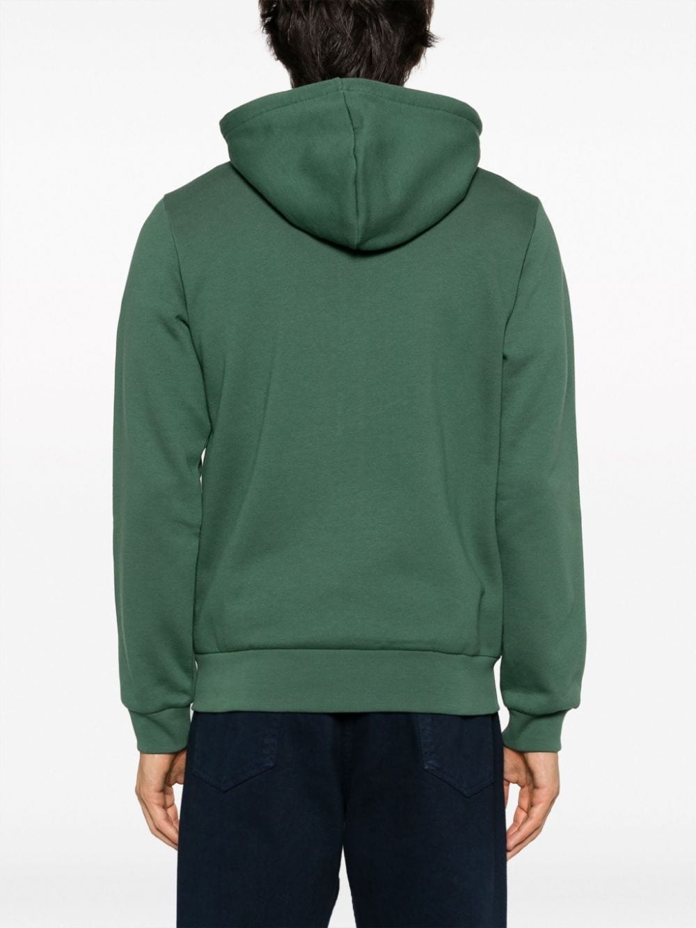 logo-embroidered zip-up hoodie - 4