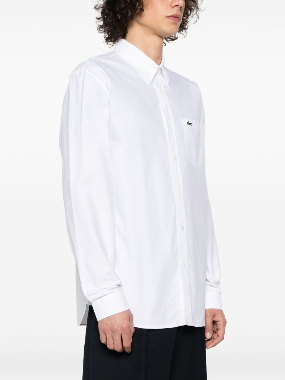 logo-patch cotton shirt - 3