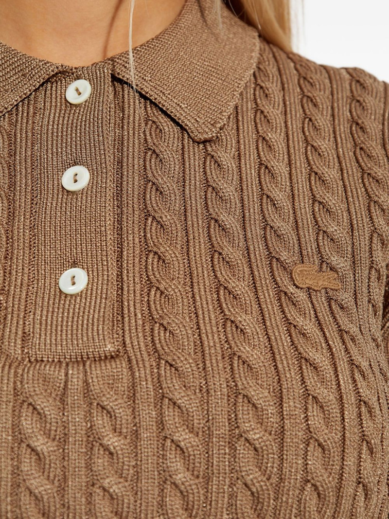 cable-knit polo shirt 5