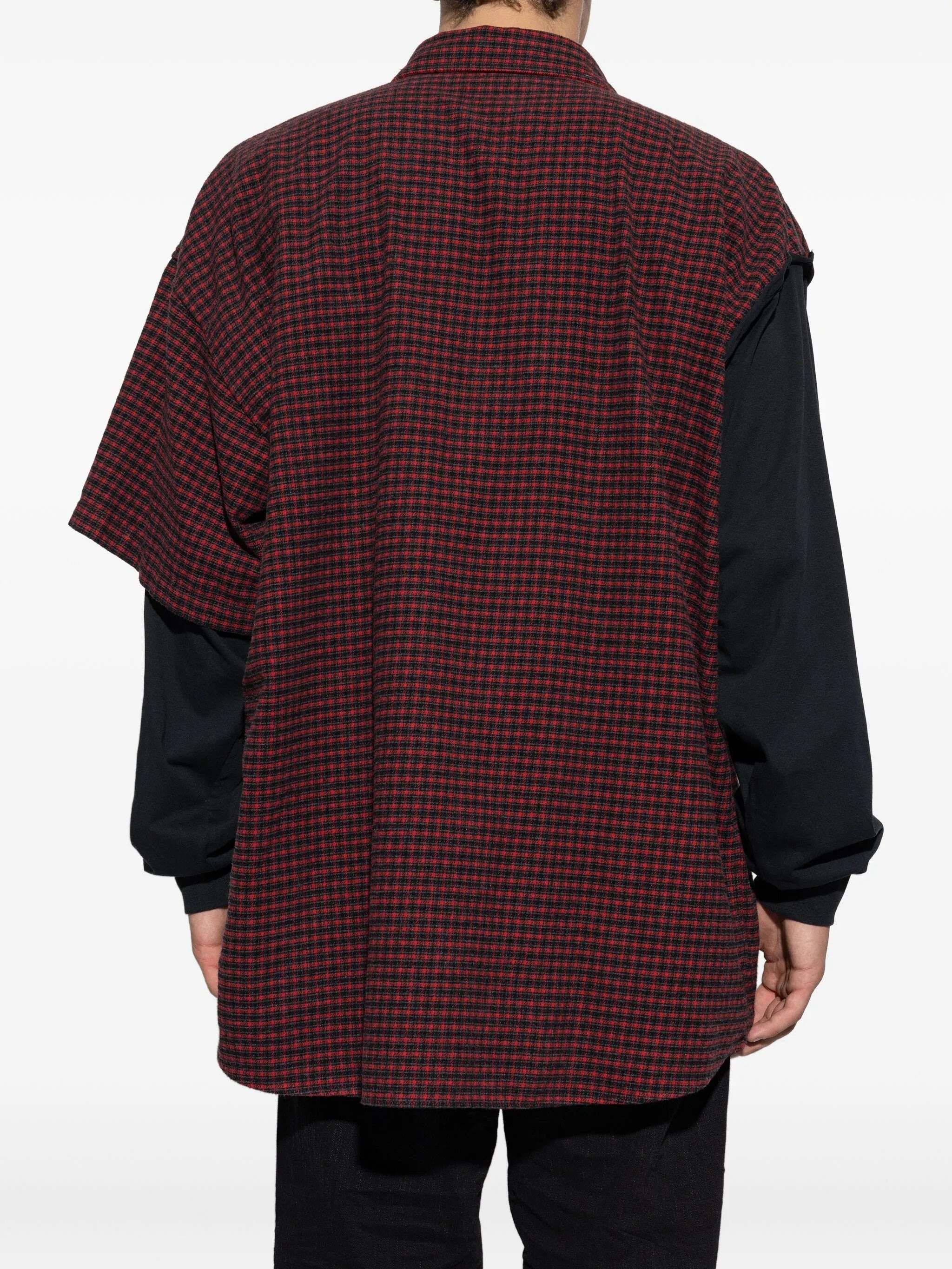 Balenciaga Check Frayed Shirt - 5