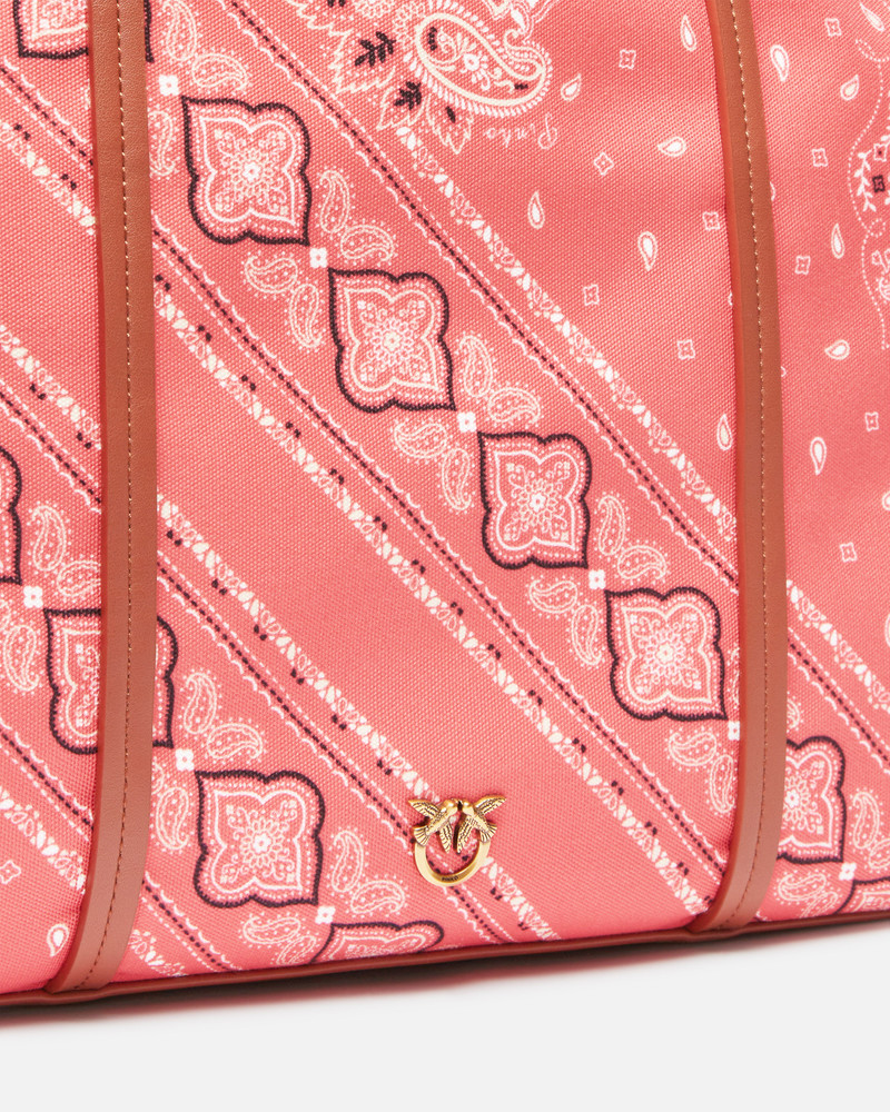 MAXI DOUBLE HANDLE SHOPPER BAG WITH BANDANA PRINT 3