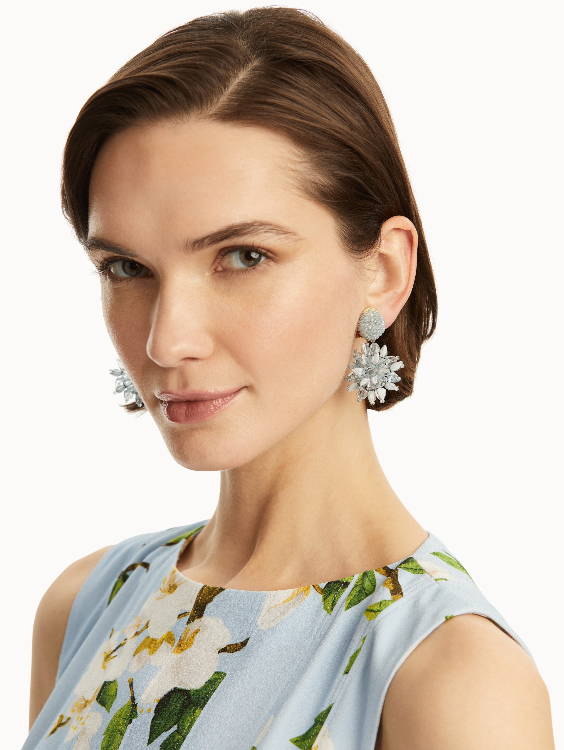 RAFFIA & BEADED FLOWER EARRINGS - 2