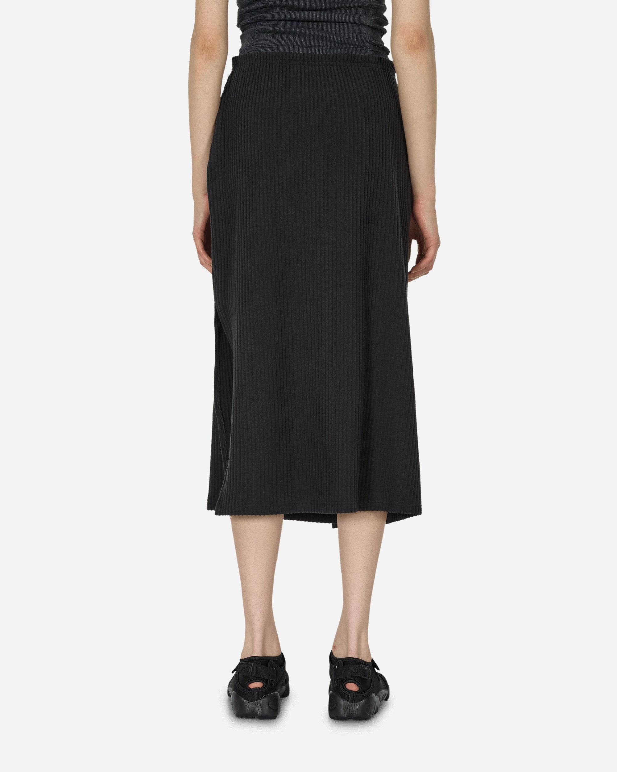 Chill Knit Ribbed Midi Skirt Black - 3