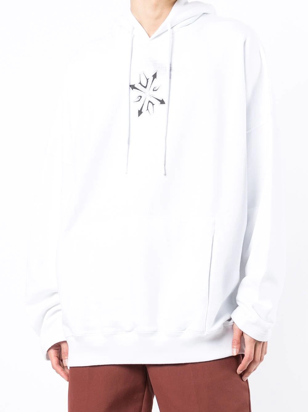 Arrows logo-print hoodie - 4