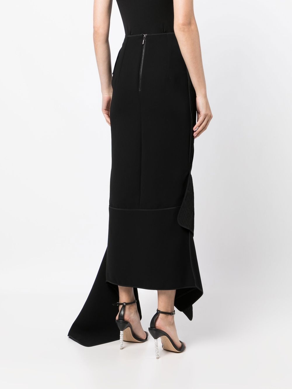 high waisted asymmetric midi skirt - 4