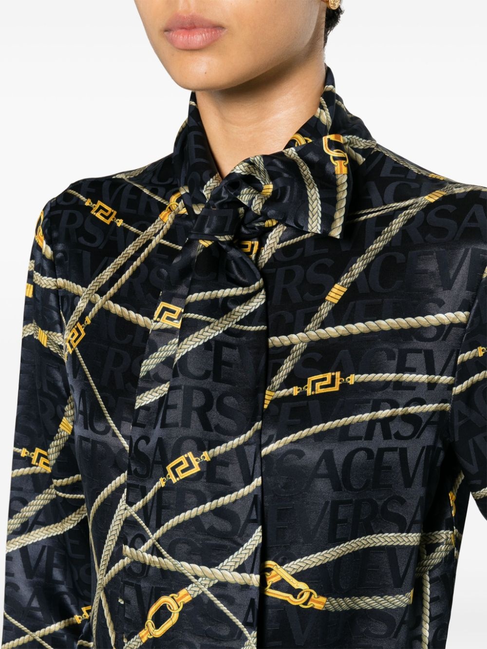 rope-print buttoned shirt - 5
