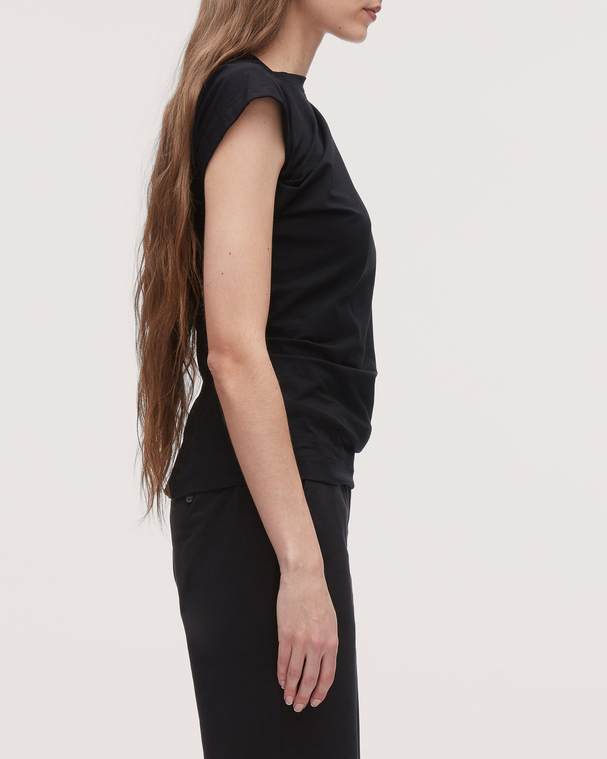 Asymmetric Draped Cotton-Jersey T-Shirt - 3