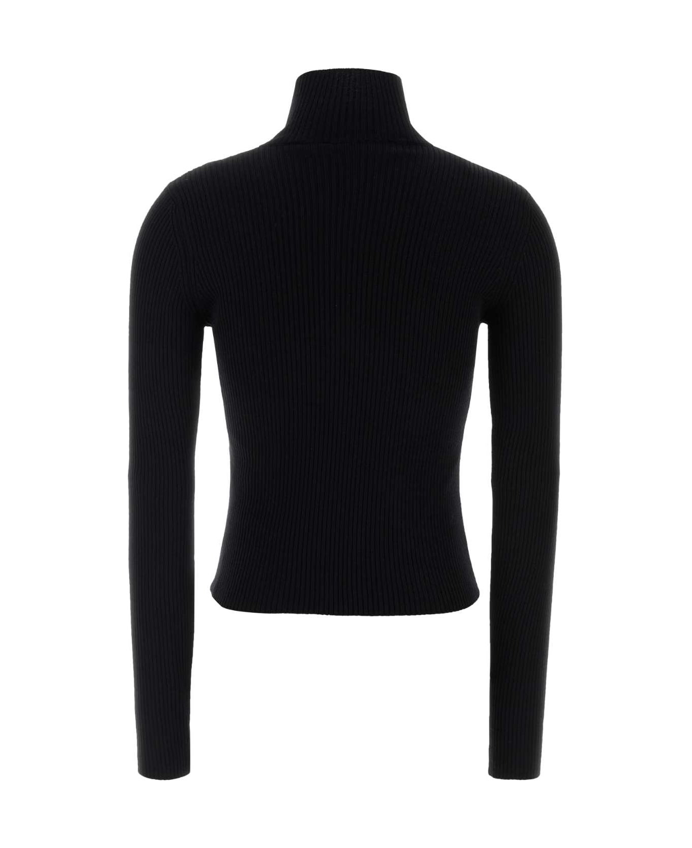 Black Wool Blend Sweater - 2