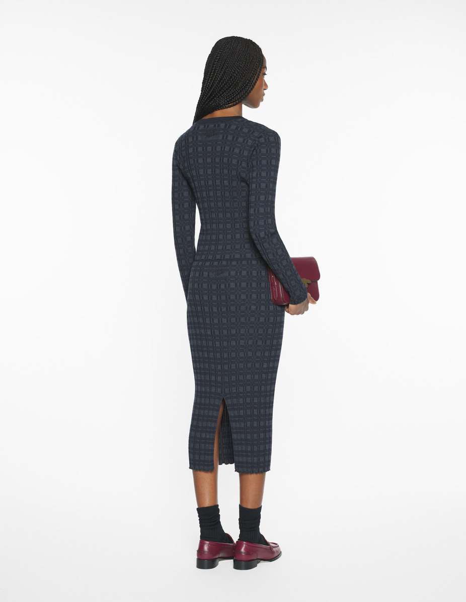 MERINO WOOL RIB CHECK CARDIGAN - 5