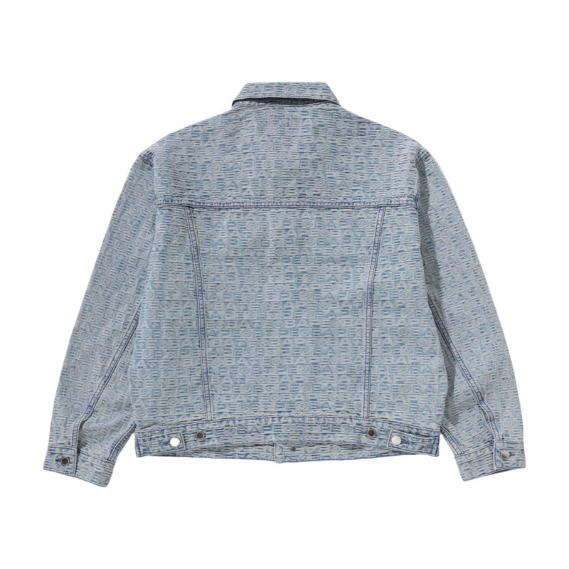 A BATHING APE® A Bathing Ape Lux Sport Pattern Jacquard 13OZ Denim Trucker Jacket 'Light Indigo' 1K80-140-312-LIGHT outlook