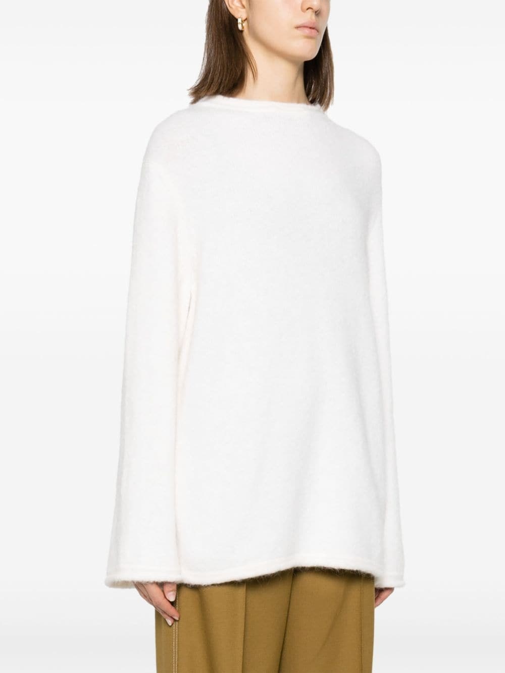 round-neck textured jumper - 3