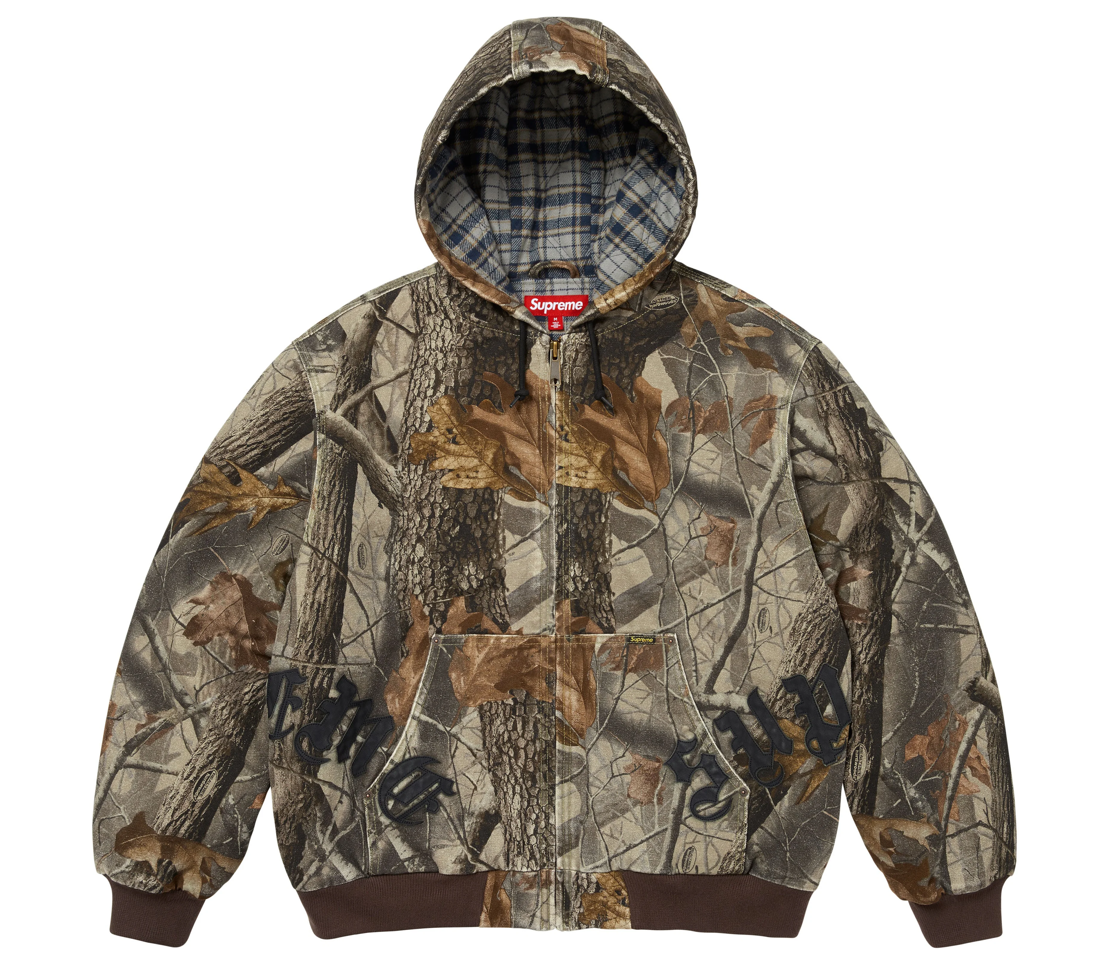 Supreme 'Leather Applique' Hooded Work Jacket (Camo) - 1