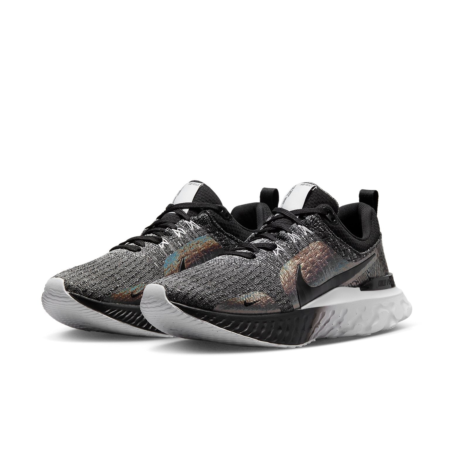 (WMNS) Nike React Infinity Run Flyknit 3 Premium 'Black Zebra Iridescent' DZ3027-001 - 3