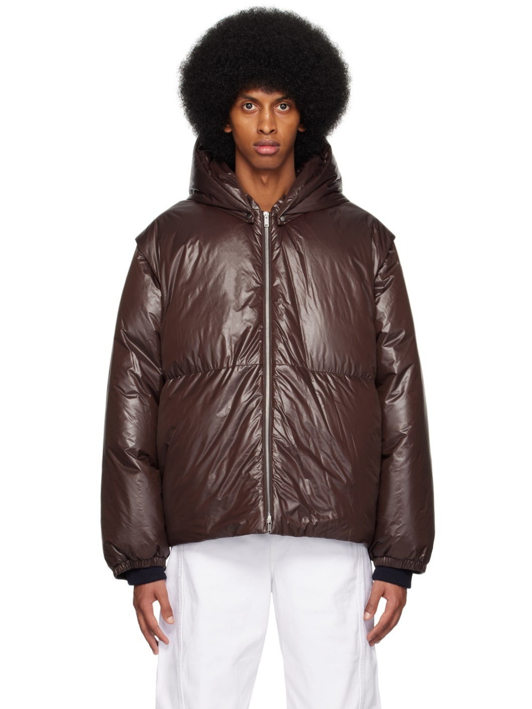 SSENSE Exclusive Brown Down Jacket - 1