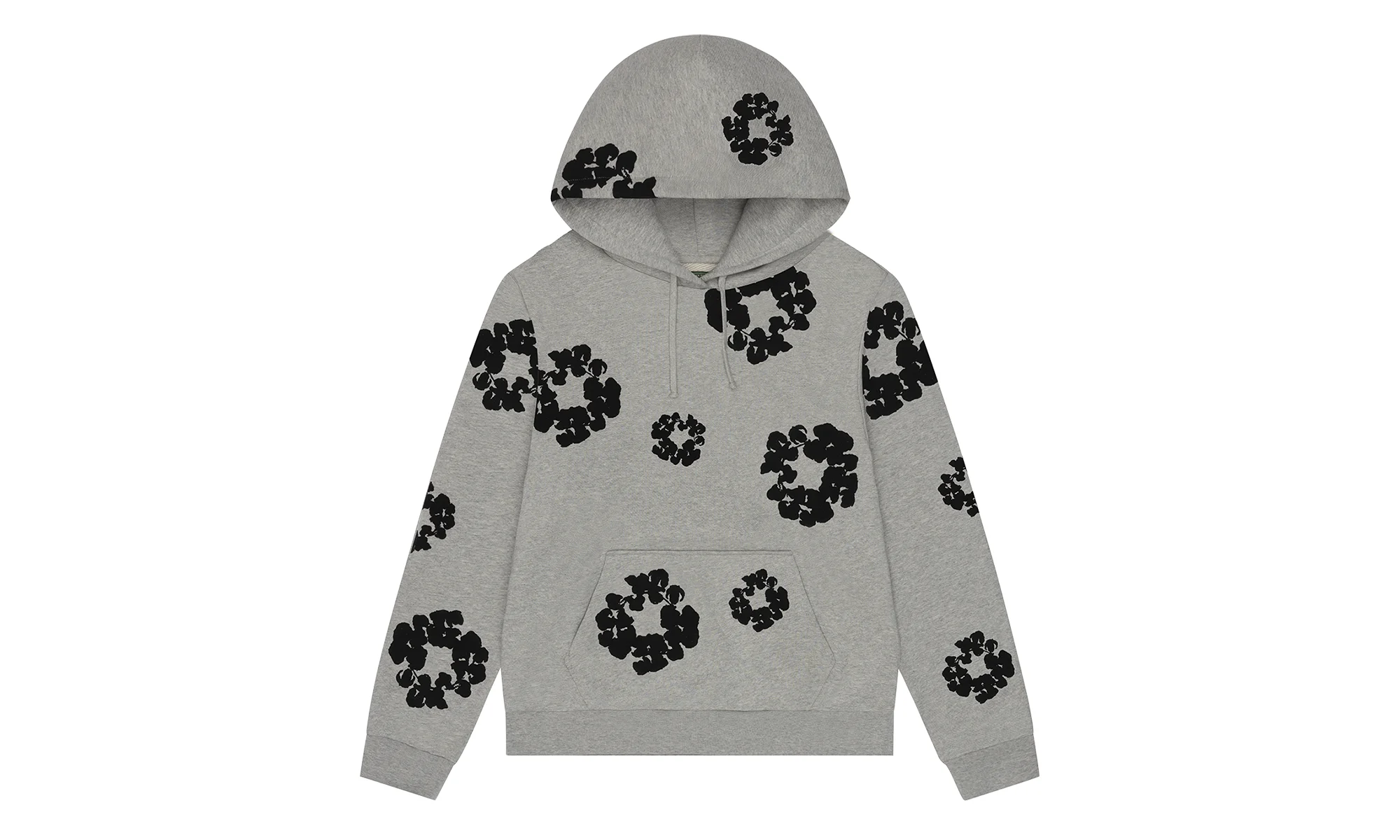 Black Cotton Wreath Hoodie "Grey" DT352 - 1
