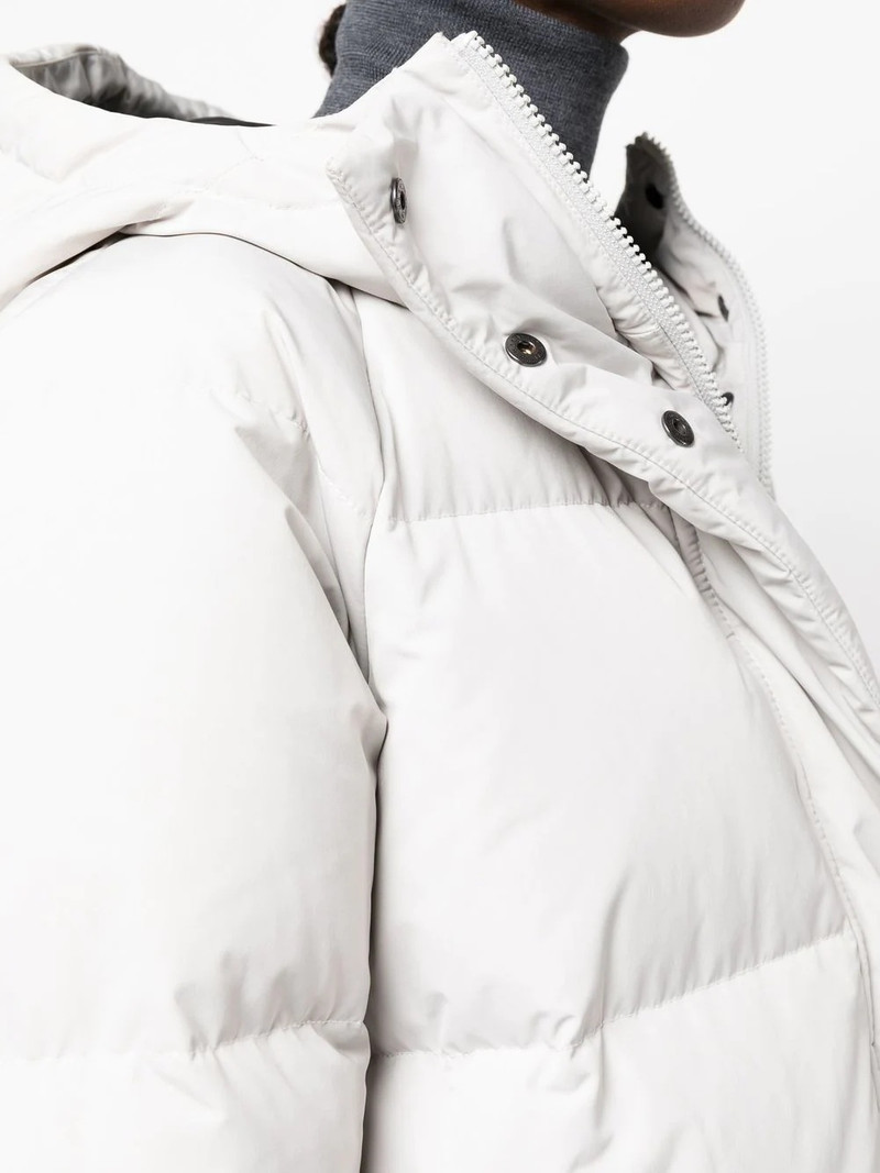 quilted-finish hooded coat 5
