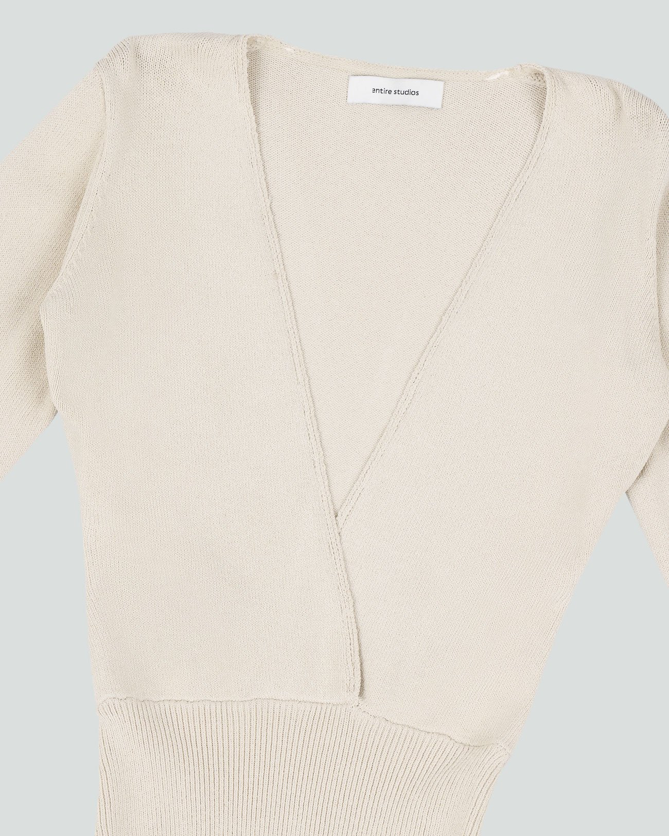 DEEP V KNIT BODYSUIT SAND - 4