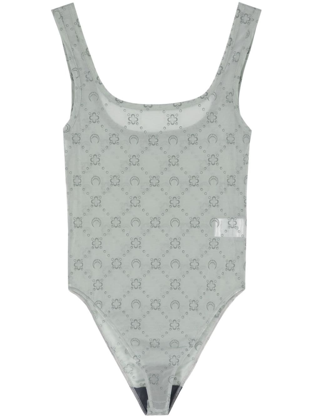 Moonogram flocked tulle bodysuit - 1