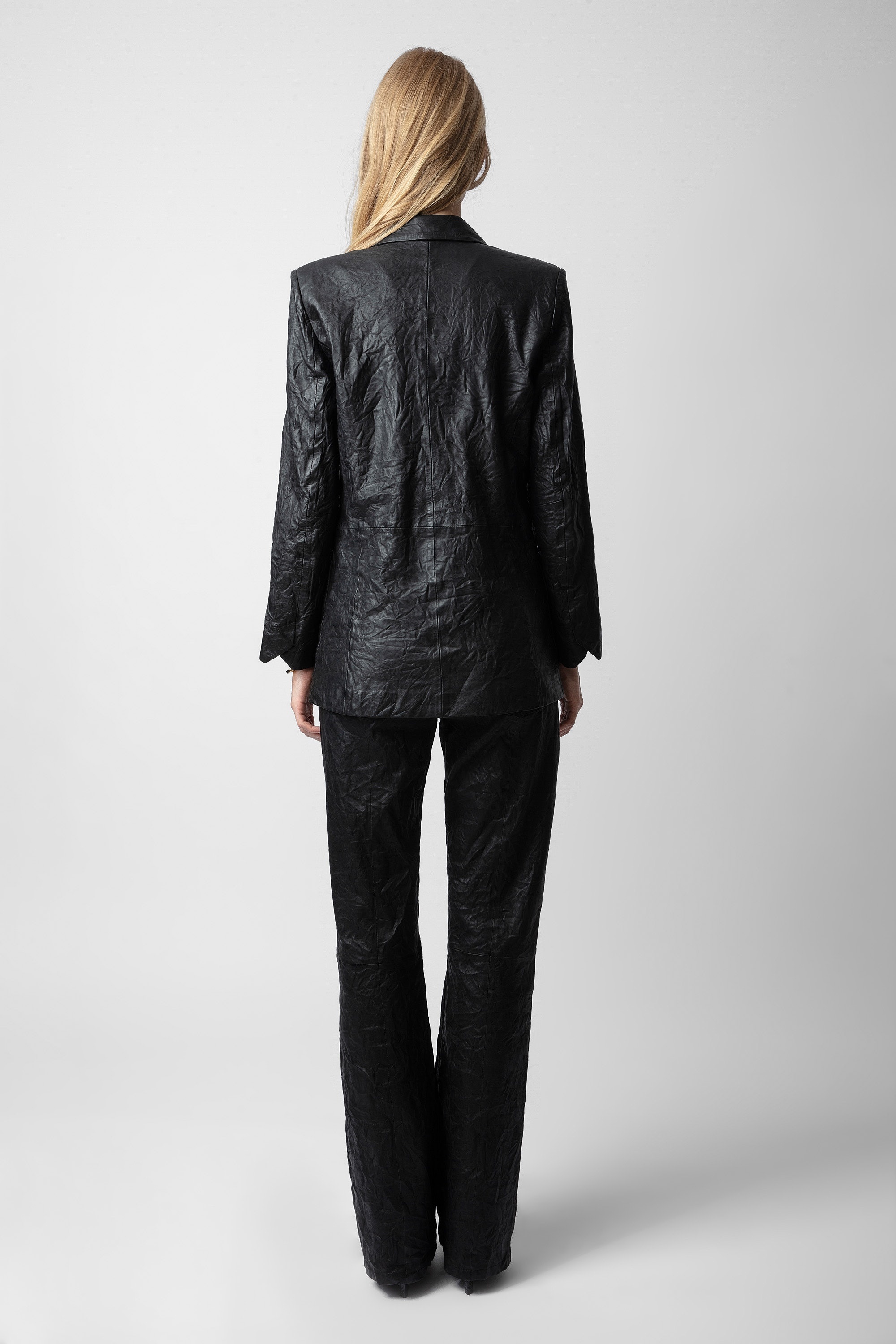 Visco Crinkled Leather Jacket - 5