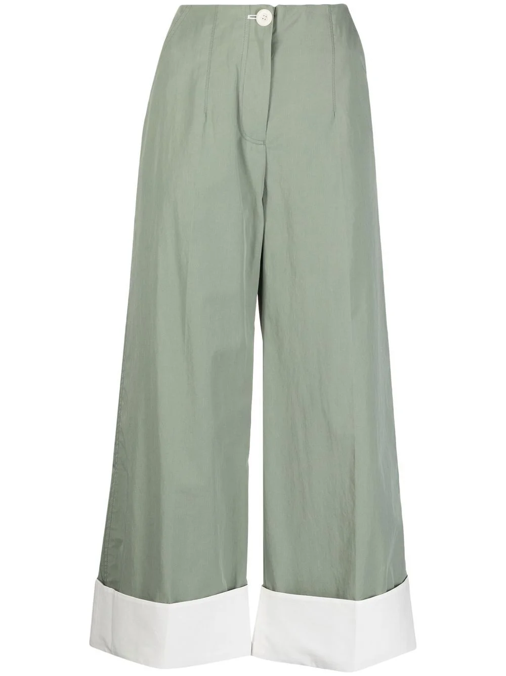 wide-leg turn-up trousers - 1