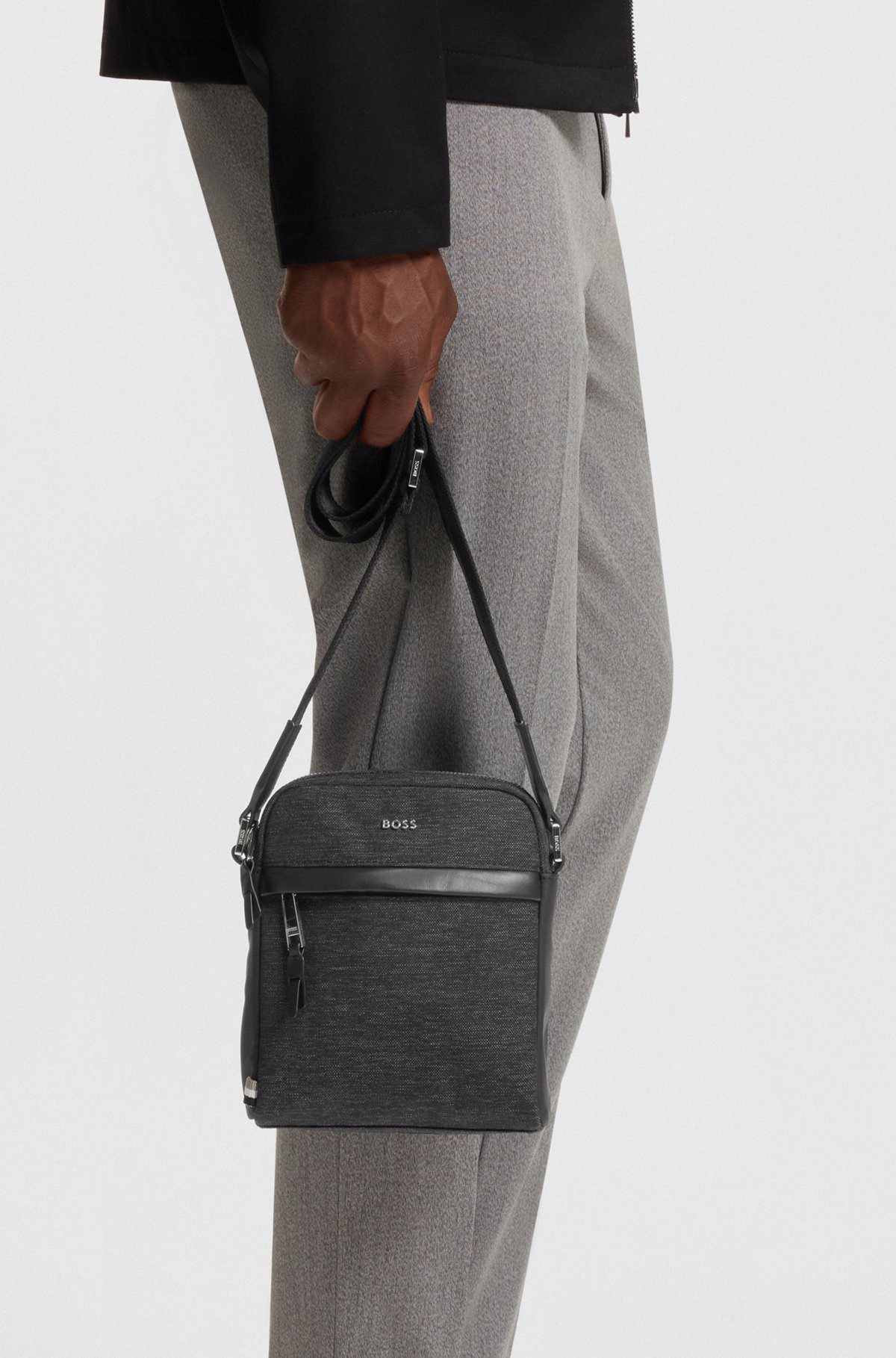 REPORTER BAG WITH LEATHER TRIMS - 4