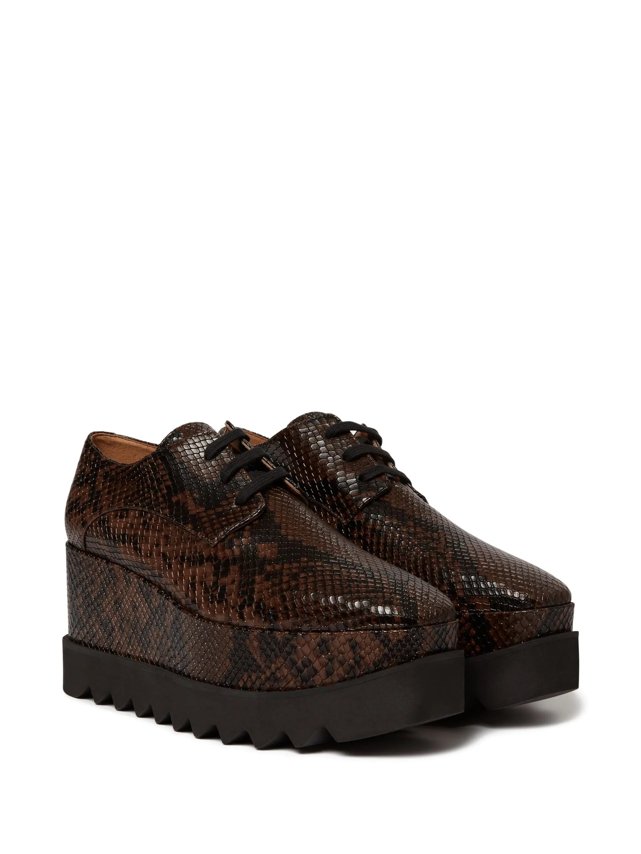 Stella Mccartney 80mm Elyse Snakeskin-effect Platform Derby Shoes - 5