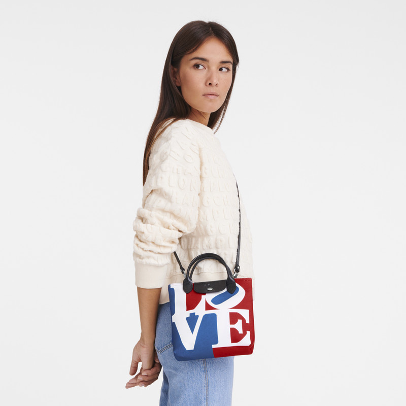 Longchamp Longchamp x Robert Indiana XS Crossbody bag White - Canvas outlook
