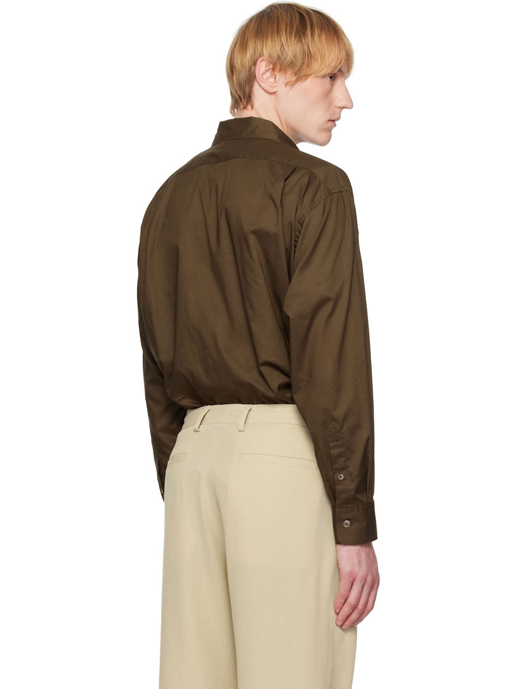 Brown Washed Finx Typewriter Button Down Shirt - 3