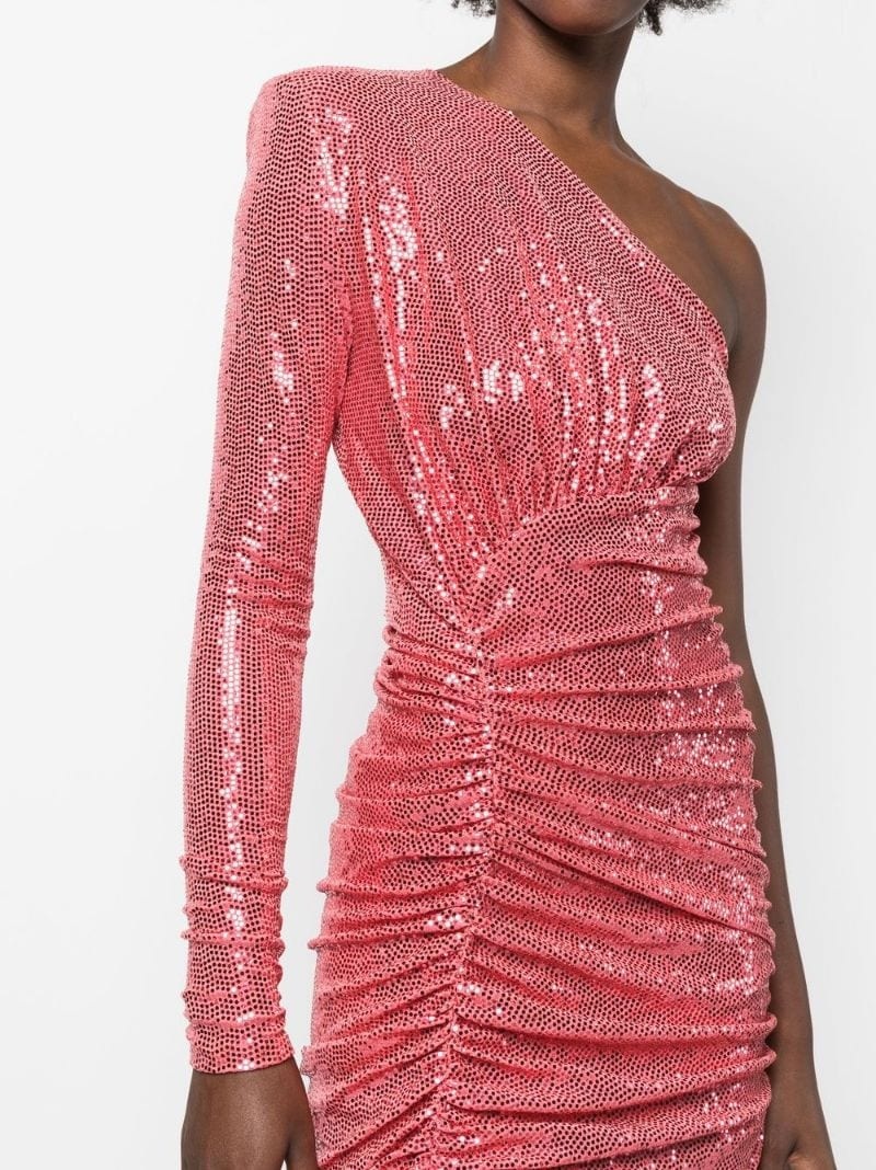 one-shoulder sequin-embellished minidress - 5