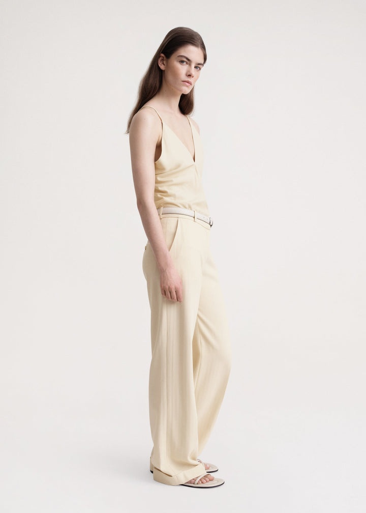 Tailored herringbone suit trouser bleached sand - 3