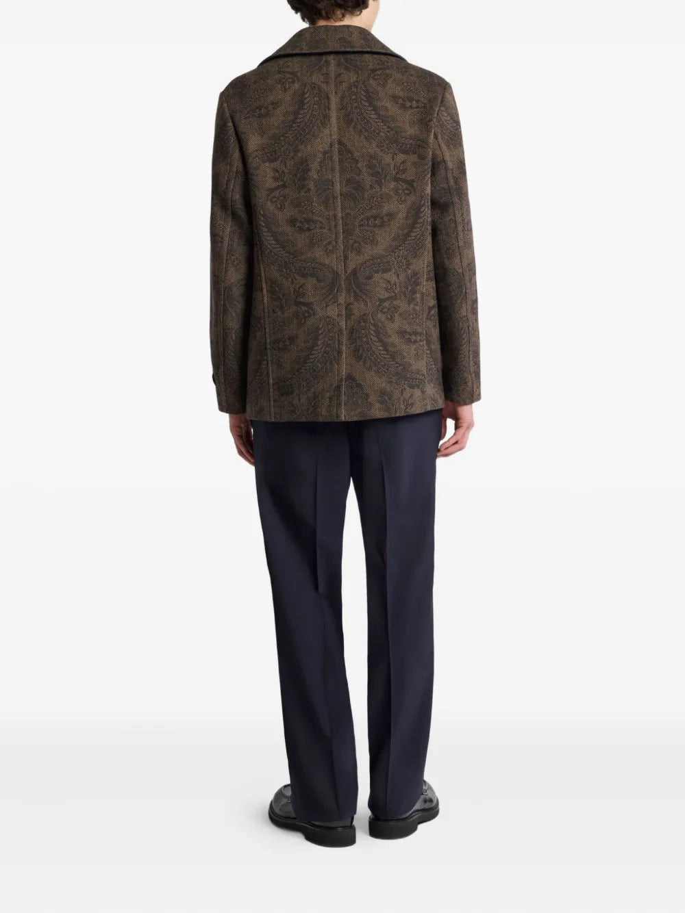 Paisley Print Pea Coat - 3