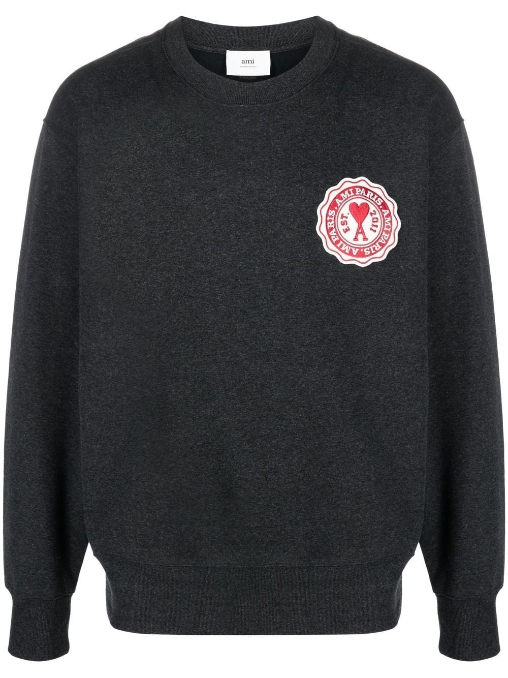 logo-patch cotton sweatshirt - 1