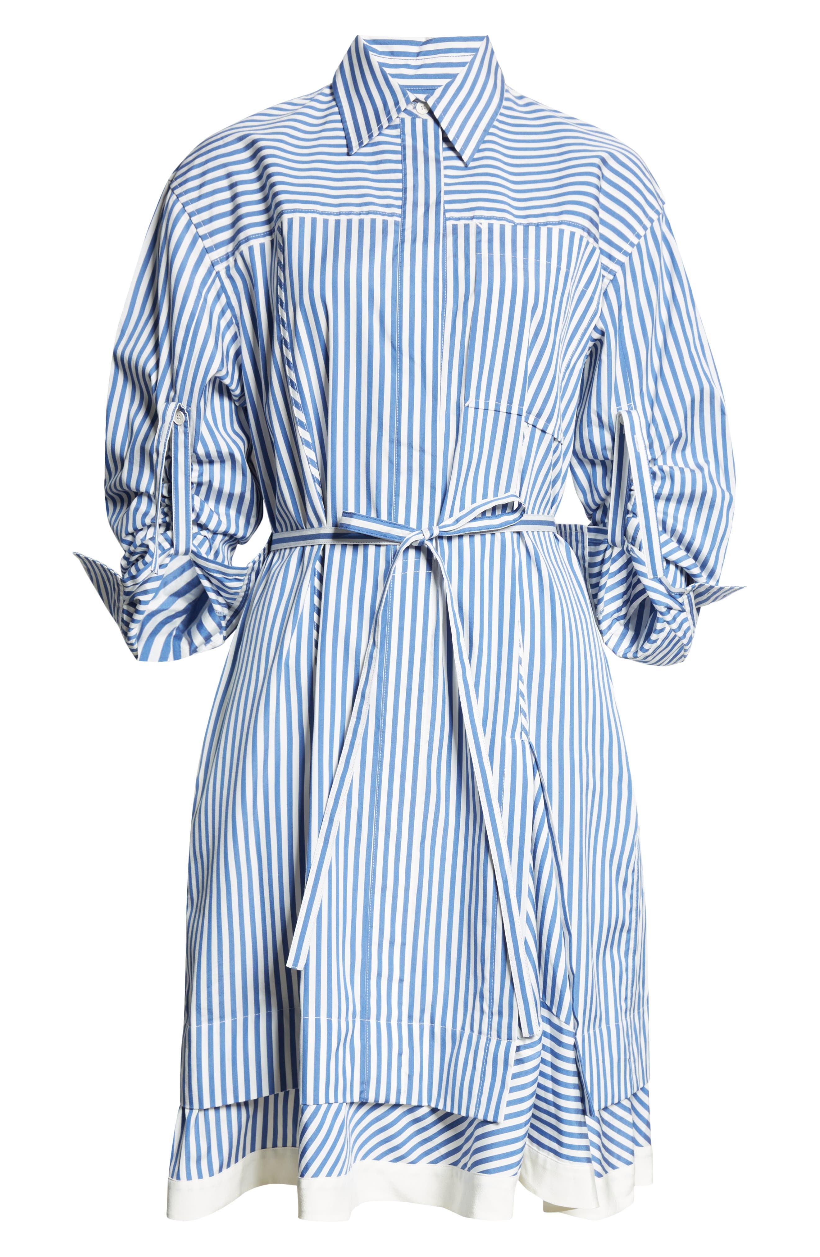 3.1 Phillip Lim Stripe Tie Waist Shirtdress in Blue Multi at Nordstrom - 5