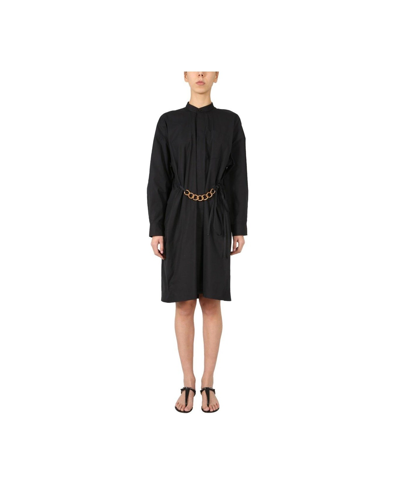 Chain Belt Shirt Dress - 3