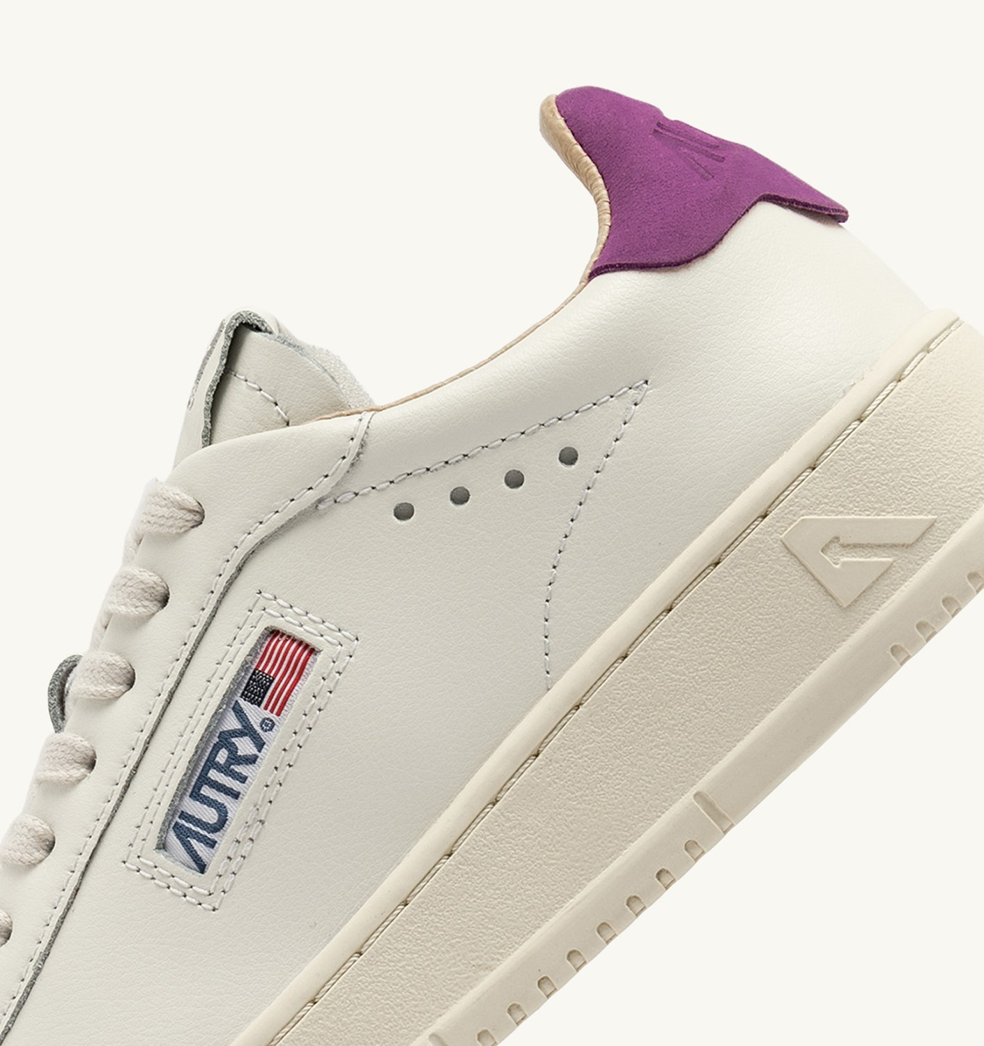 DALLAS LOW SNEAKERS IN MARSHMALLOW AND HYACINTH VIOLET LEATHER - 6