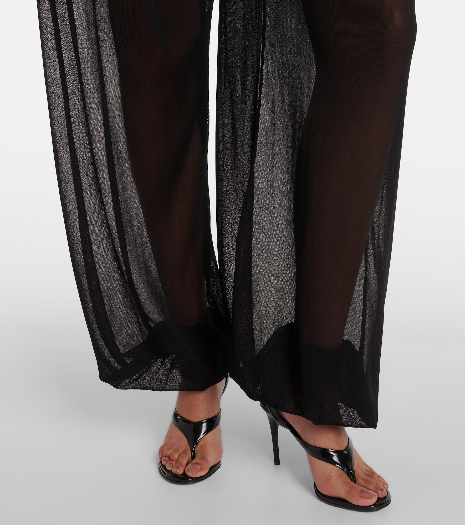 High-rise semi-sheer pants - 5