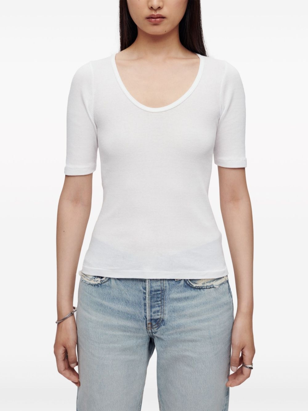 scoop-neck cotton T-shirt - 3