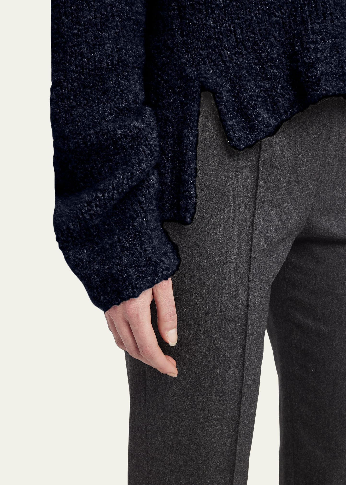 Turtleneck Cashmere-Silk Boucle Sweater - 5