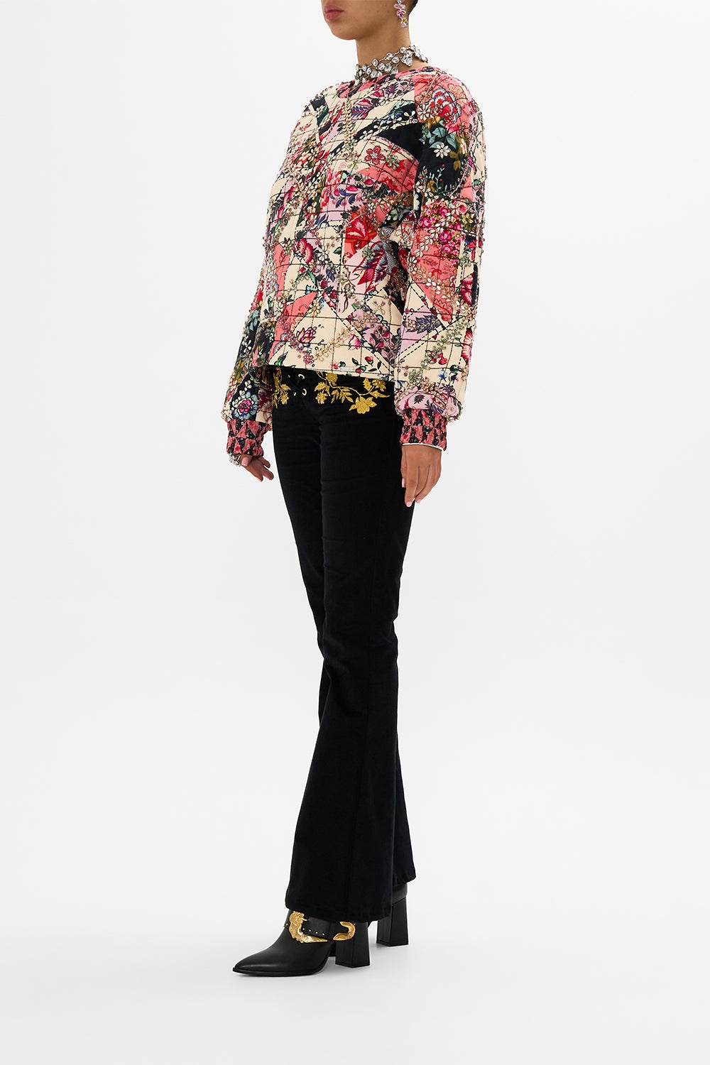 SILK BAND DROPPED SHOULDER SWEATSHIRT - 4