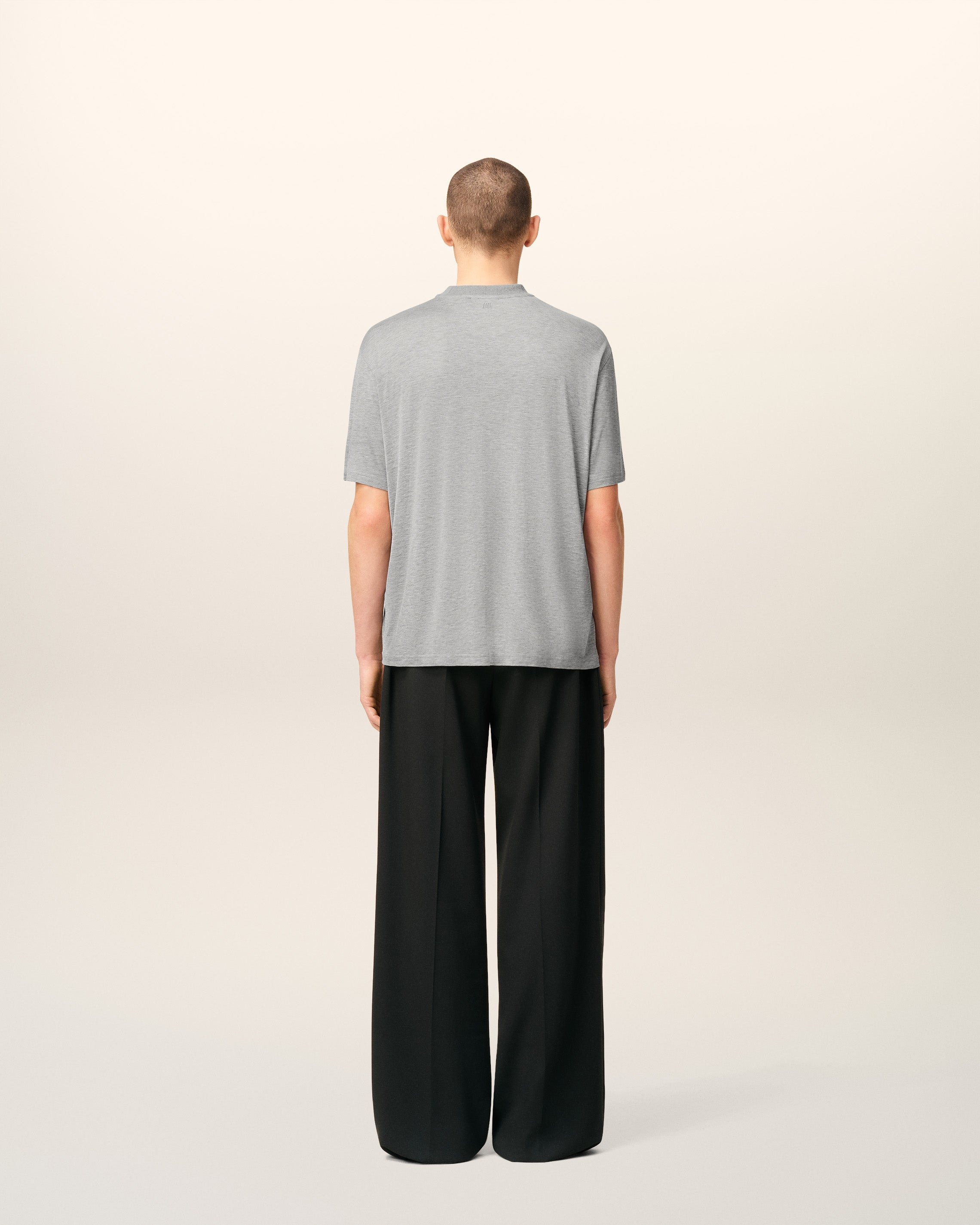 GREY COTTON SHORT SLEEVES T-SHIRT - 5