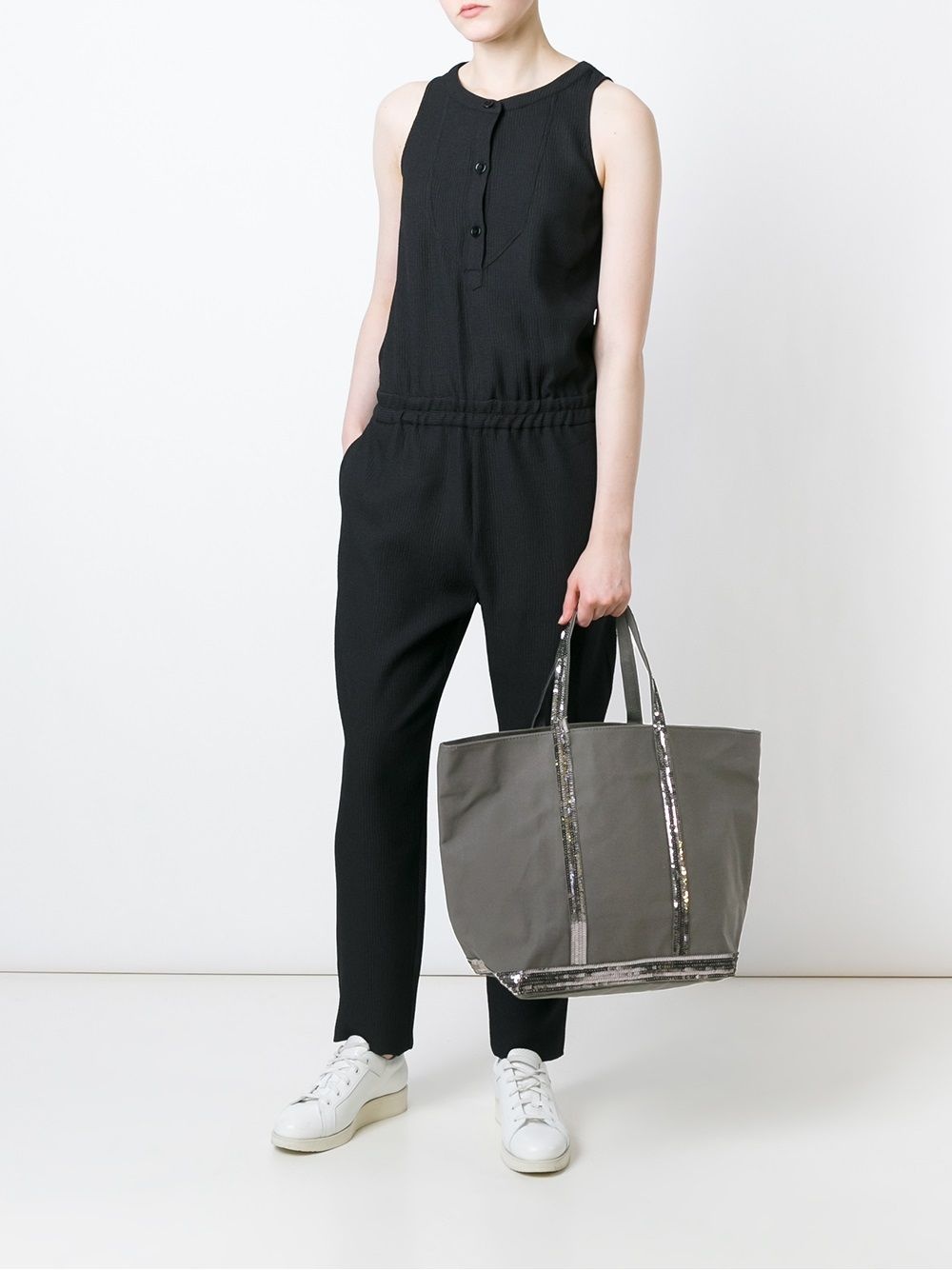 sequin trim shopping tote - 2
