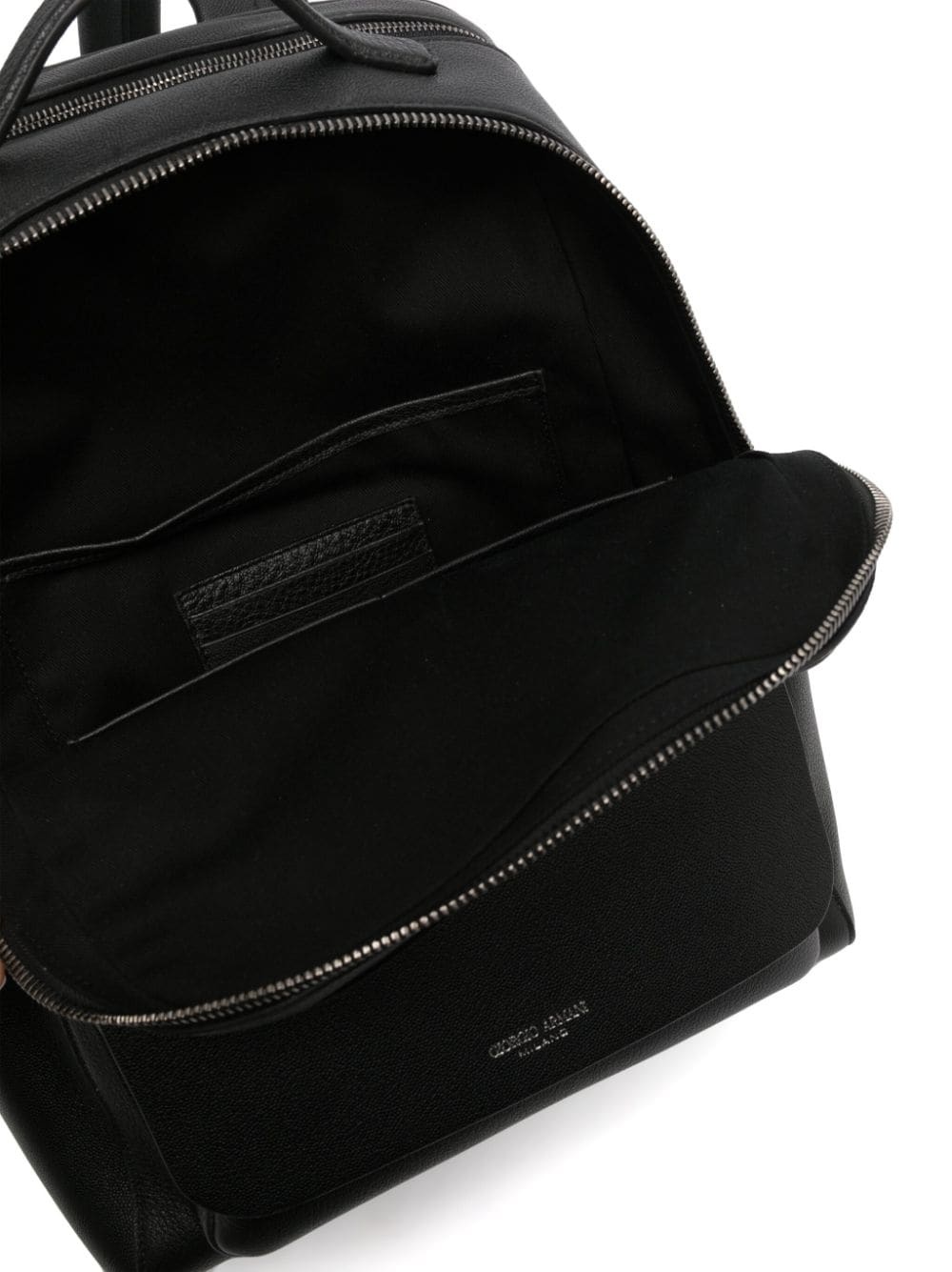 logo-stamp leather backpack - 5