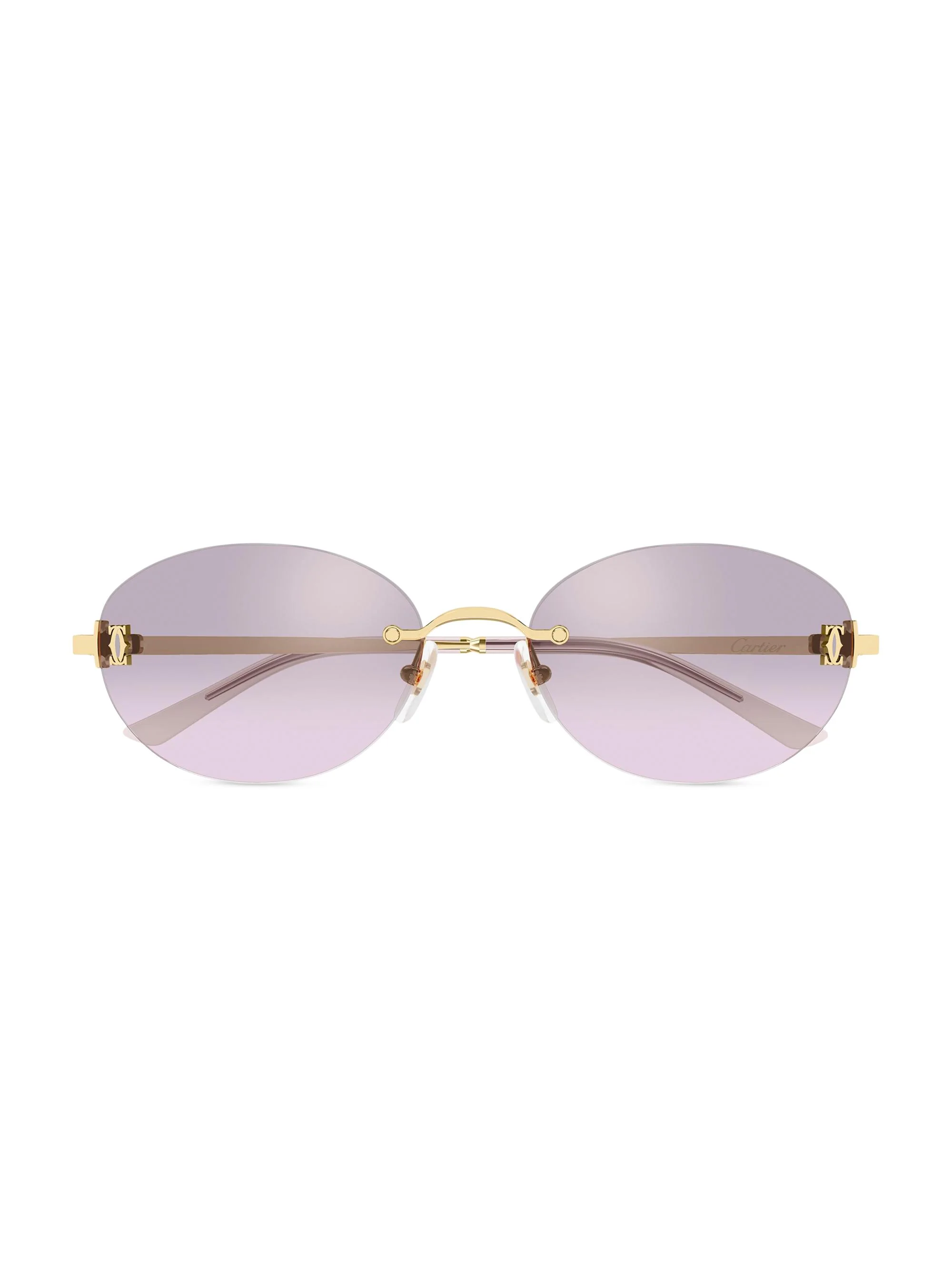 Women's Double C 54MM 24K-Gold-Plated Oval Sunglasses - Gold Lilac - 1