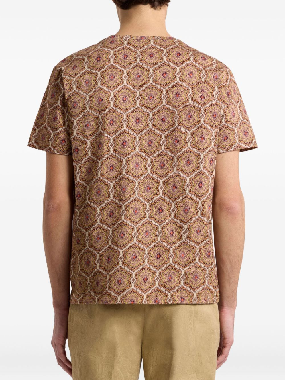 paisley-print cotton t-shirt - 3