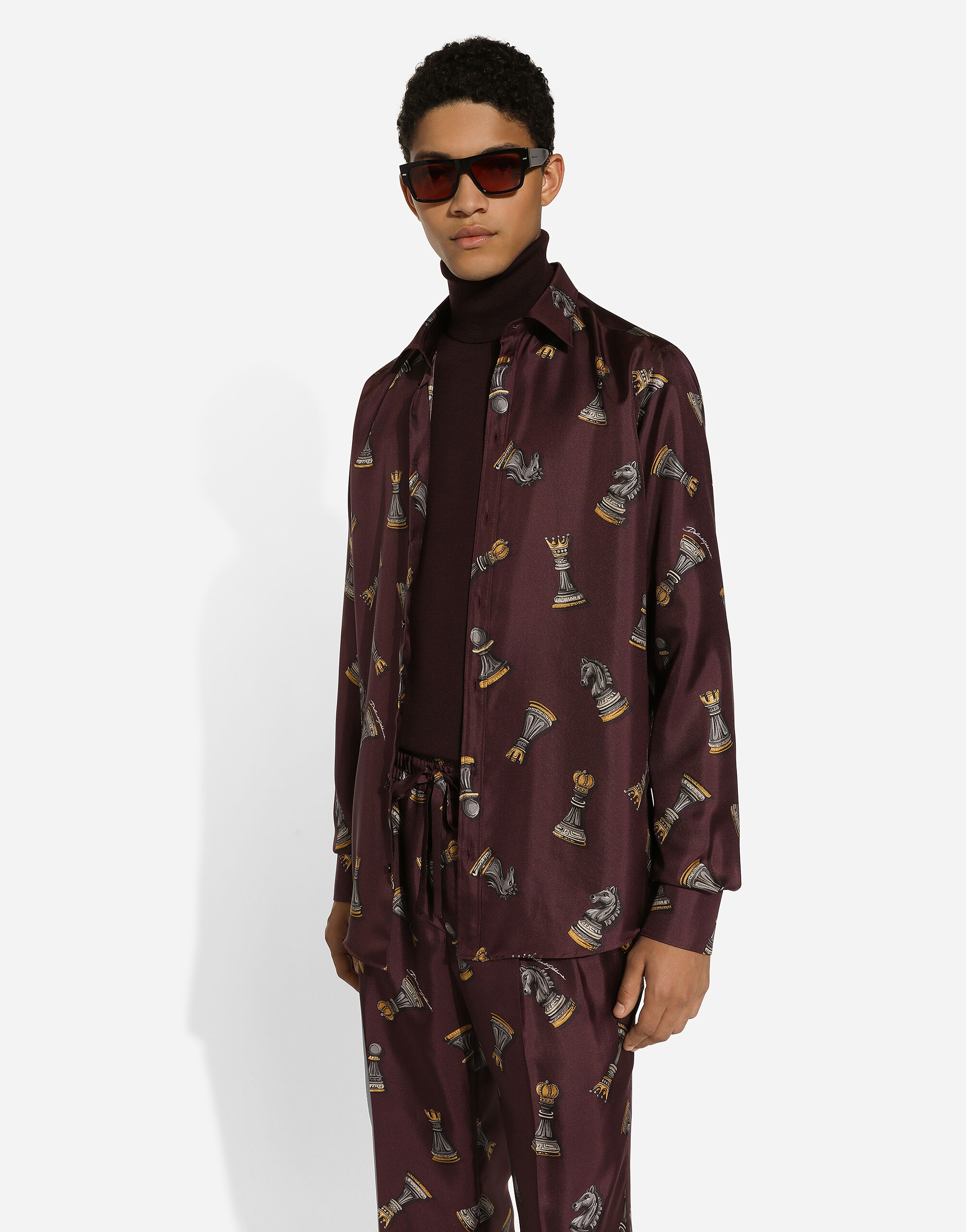 Printed silk Martini-fit shirt - 4