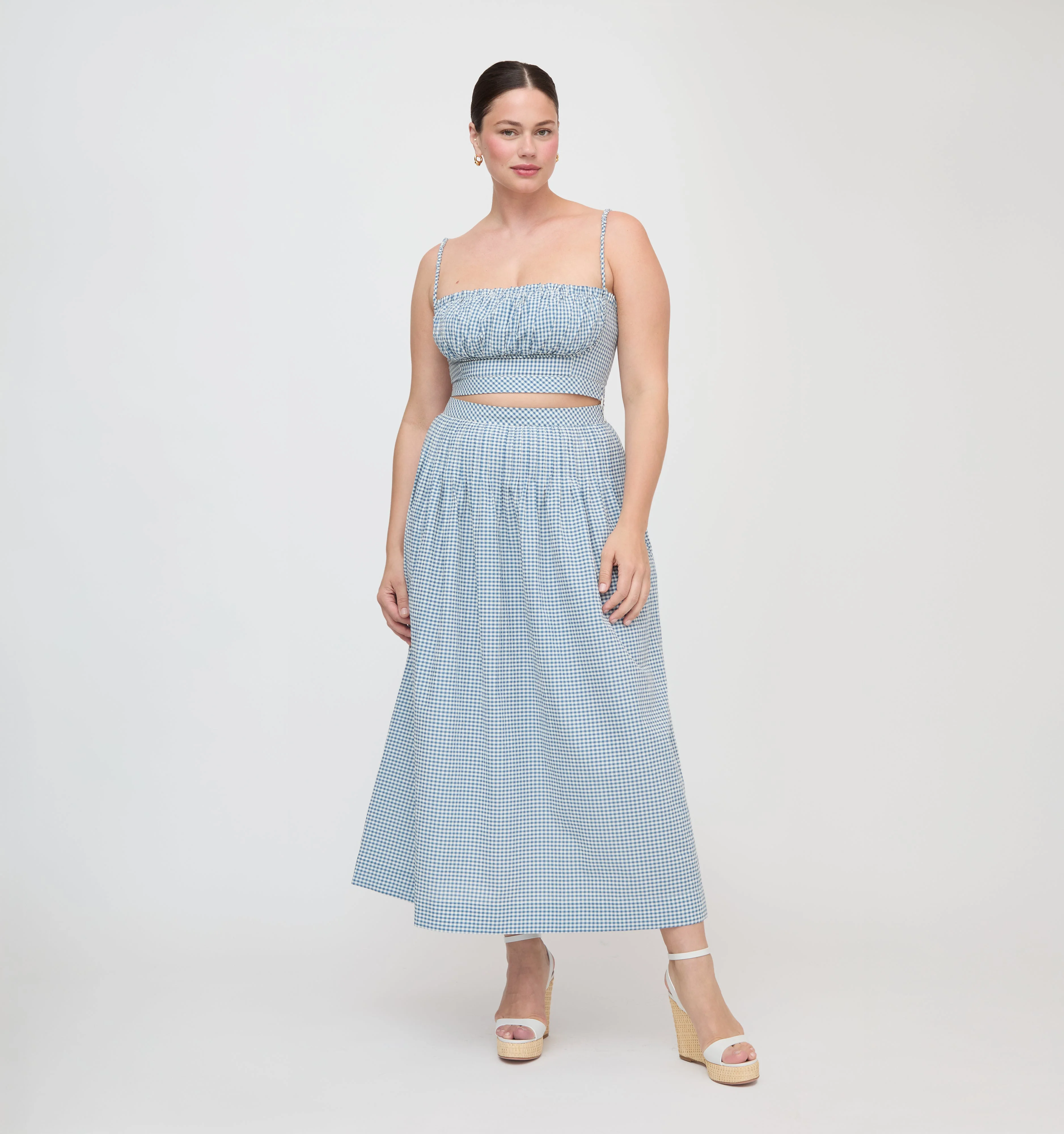 The Ame Skirt - Lagoon Gingham - 1