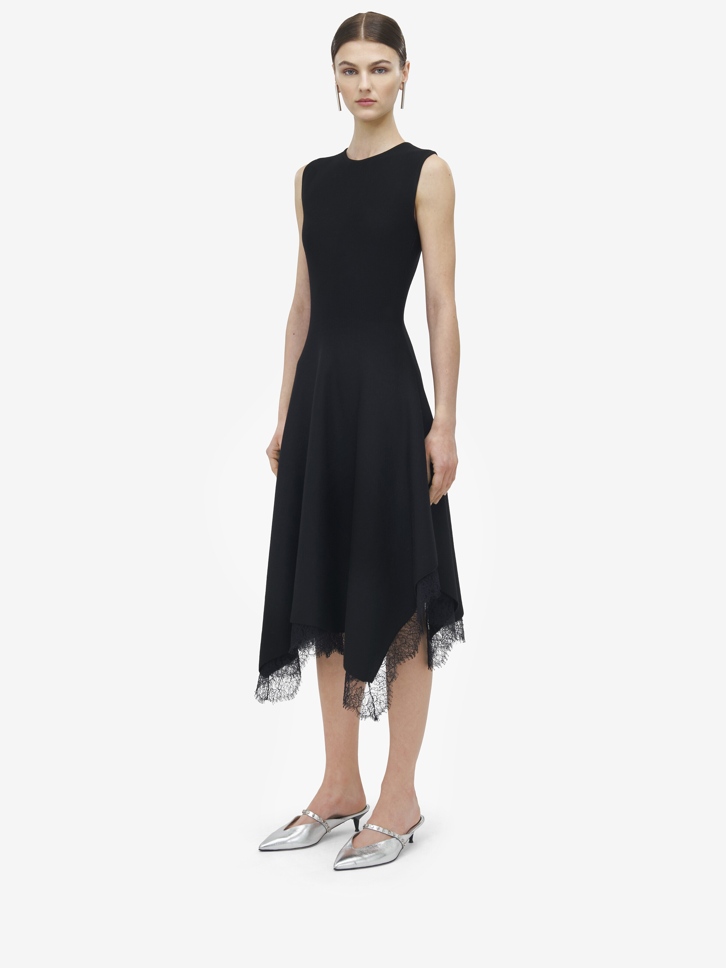 Lace Detail Asymmetric Dress - 3